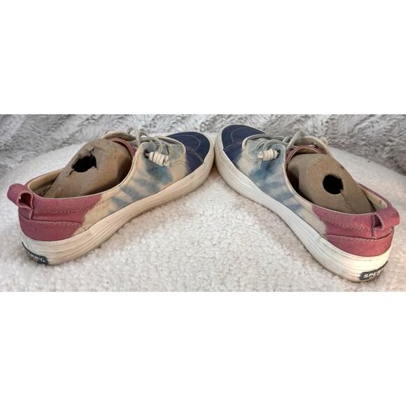 SPERRY Sneakers Women’s Size 8 US Vibes THICK SOLE OCEAN SHORE TIE DYE Blue Pink - Picture 7 of 14